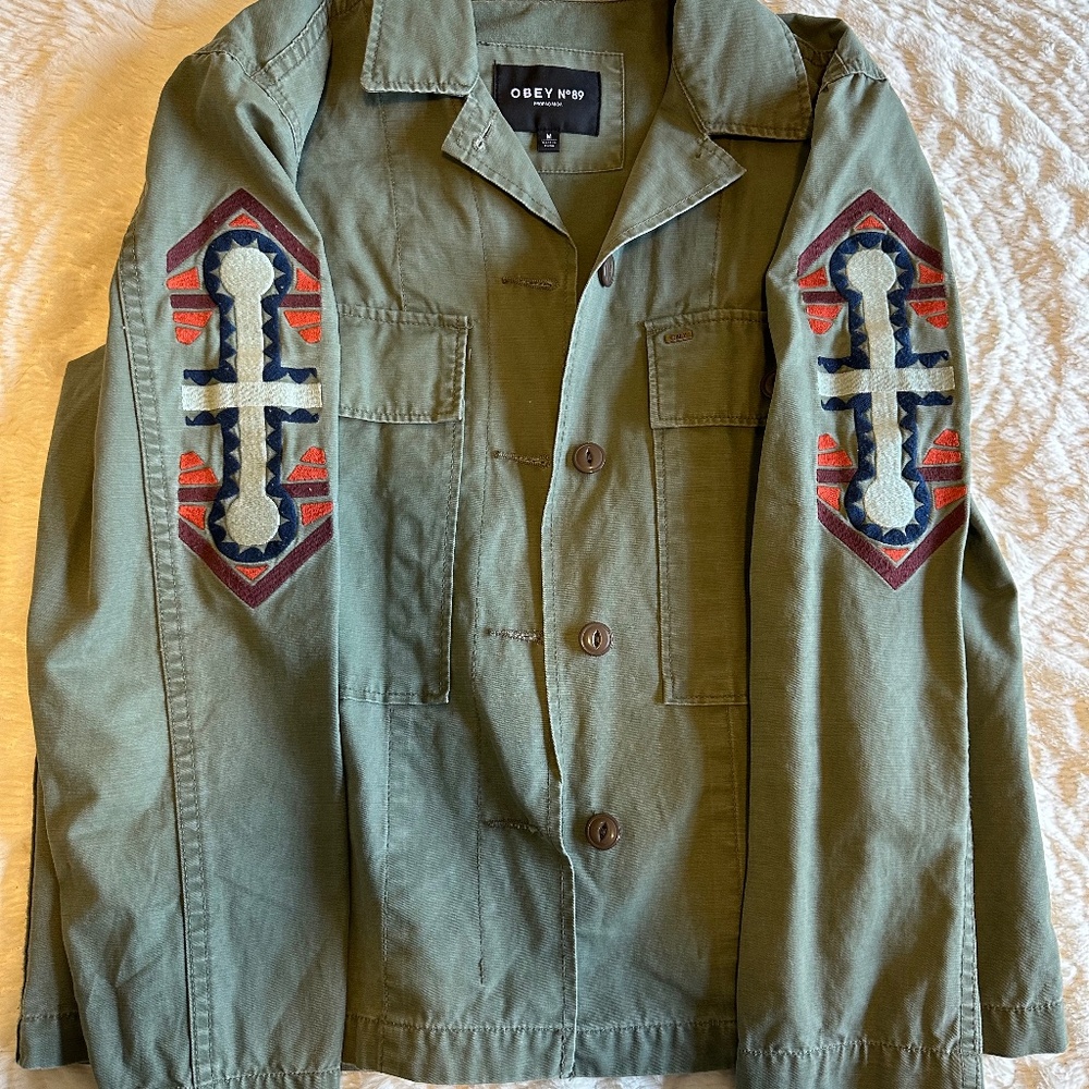 Women's Obey 100% cotton button up Jacket - Medium
